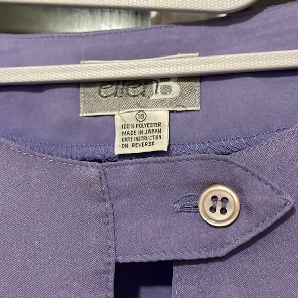 Ellen B vintage lilac lavender purple sleeveless causal button neck blouse top - Picture 5 of 8